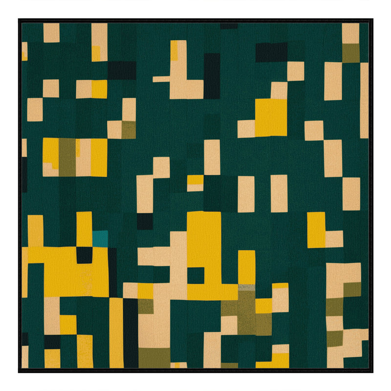Pixel Pastures Rug, Square 3'