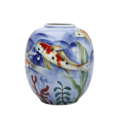 Vase en bouteille KOI PEINT