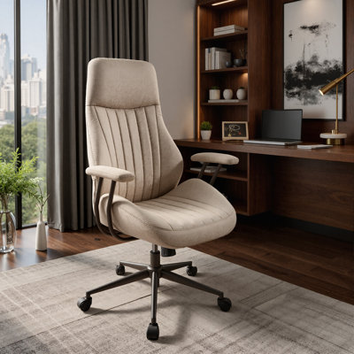 Fauteuil de direction rétro en similicuir avec inclinaison à 3 positions