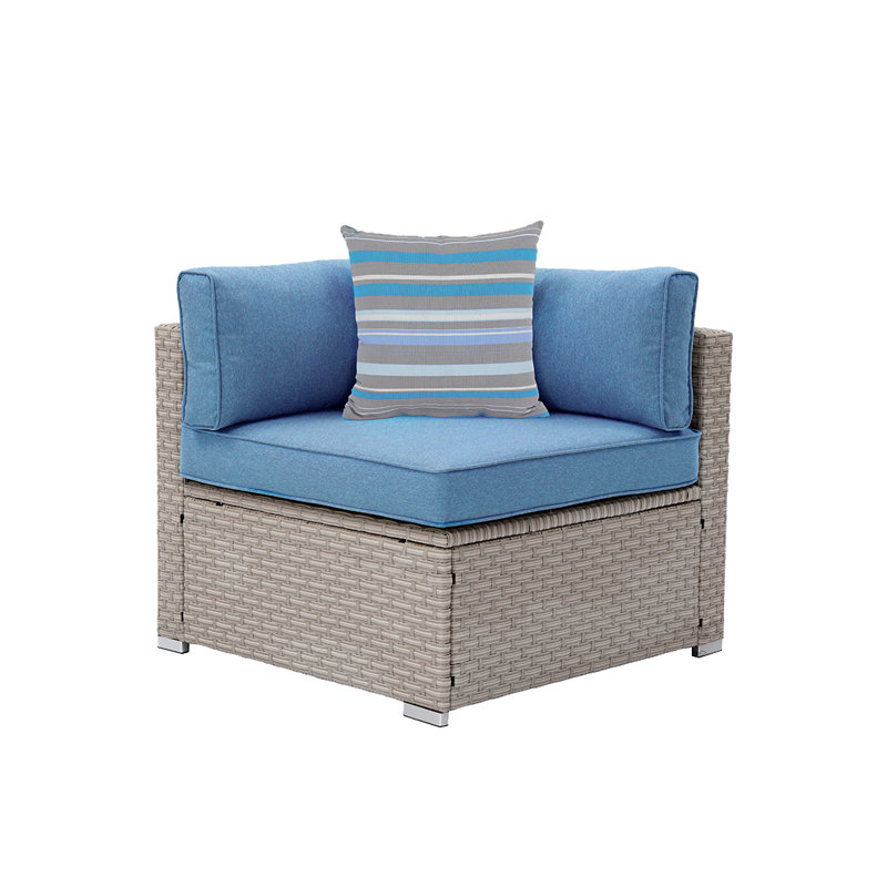 Chaise de jardin d'angle droite avec coussins Cosimo