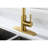 Pull Down Single Handle Kitchen Tap - Brushed Gold, Stainless Steel, 360 Rotating Nozzle, Two Water Output Modes For Versatile Needs Faucet Settings Daily Use-1626025270