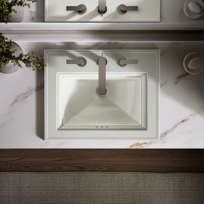 Memoirs® Stately Drop-in Bathroom Sink, Dune, 8" Centers