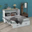 Grand lit escamotable style ferme avec station de charge, lit plateforme pliable avec tiroir de rangement spacieux-934287228