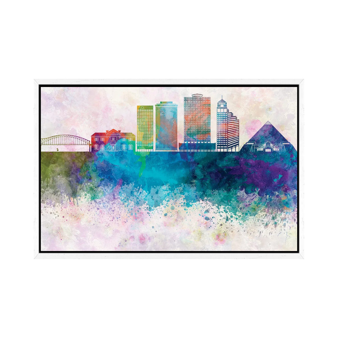 Memphis II Skyline in Aquarell Hintergrund