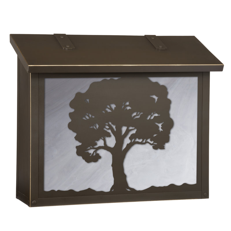 Boîte aux lettres murale chêne tree, Bronze architectural, Blanc vaporeux