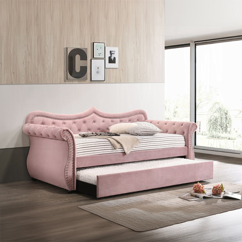 Adkins Daybed W/Trundle, Pink