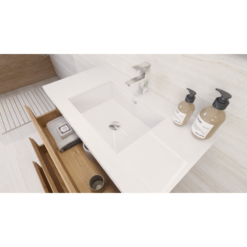 Ensemble de meuble-lavabo simple 36 po Dennes, Chêne de la Nouvelle-Angleterre