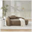Fauteuil paresseux moderne simple ovale avec dossier intégré, accoudoirs latéraux et coussin, chaise longue compacte peu encombrante pour le salon - brun-104392547