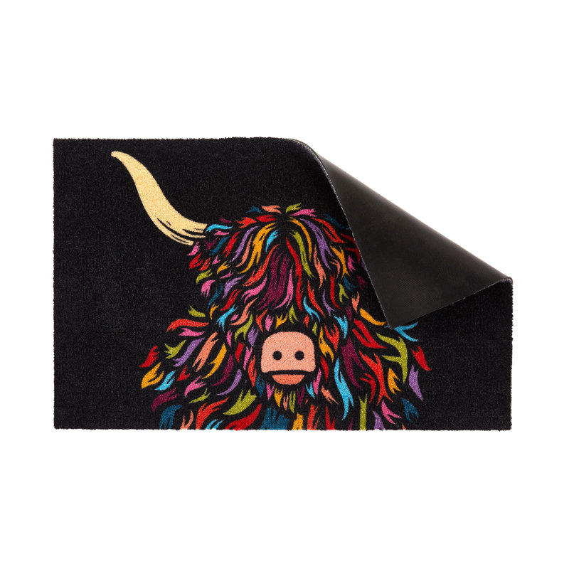 Highland Cow Non-Slip Door Mat, 40cm W x 60cm L