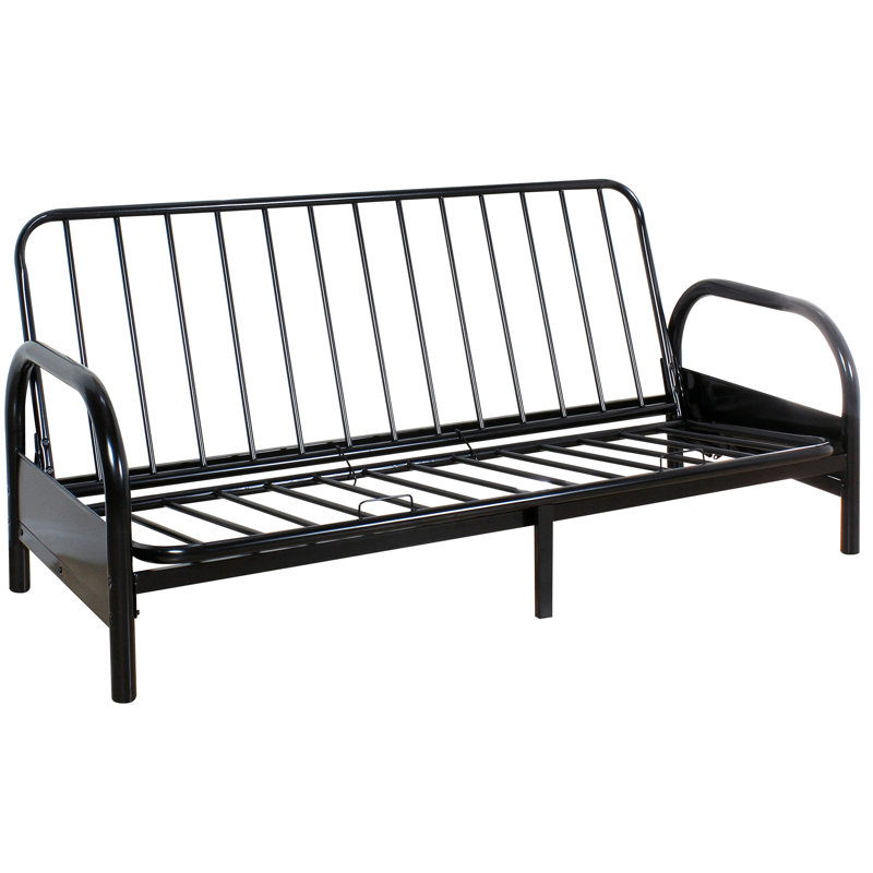 Structure de futon en métal noir avec fonctionnalité réglable pour la structure de la maison, pour s'adapter à divers espaces de vie