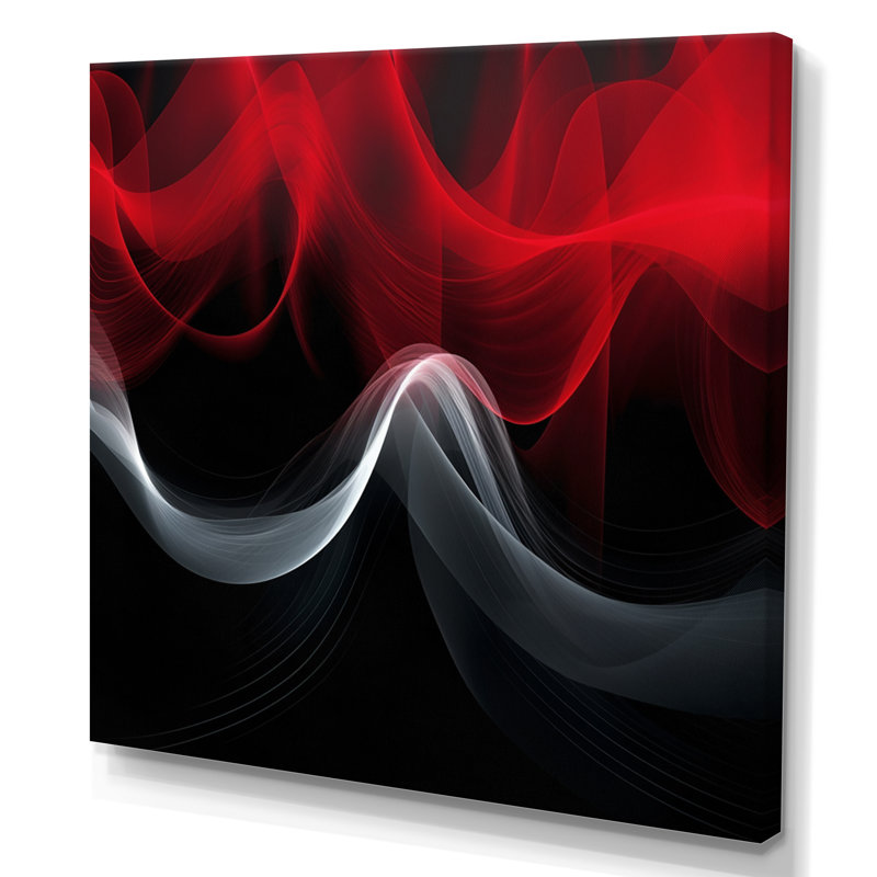 Abstrait contemplatif rouge et noir - impression, H 16 po x l 16 po x P 1 po, Toile tendue
