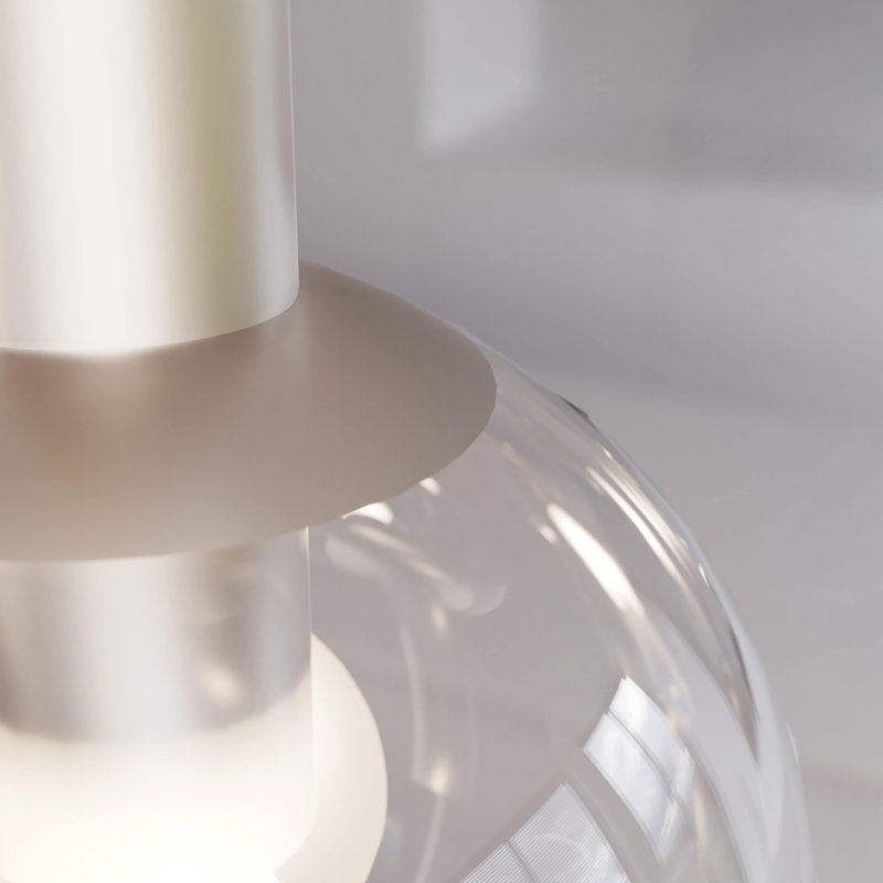 Bubbles 5 - Light Polished Nickel Cluster Pendant, Polished Nickel, 22" H x 21" W x 21" D