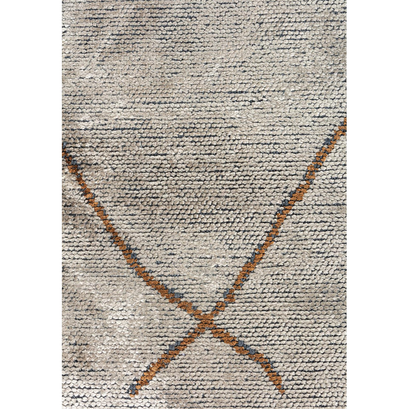 Ambernique Geometric Hand Loom Indoor / Outdoor Area Rug, Rectangle 7'10" x 9'10"