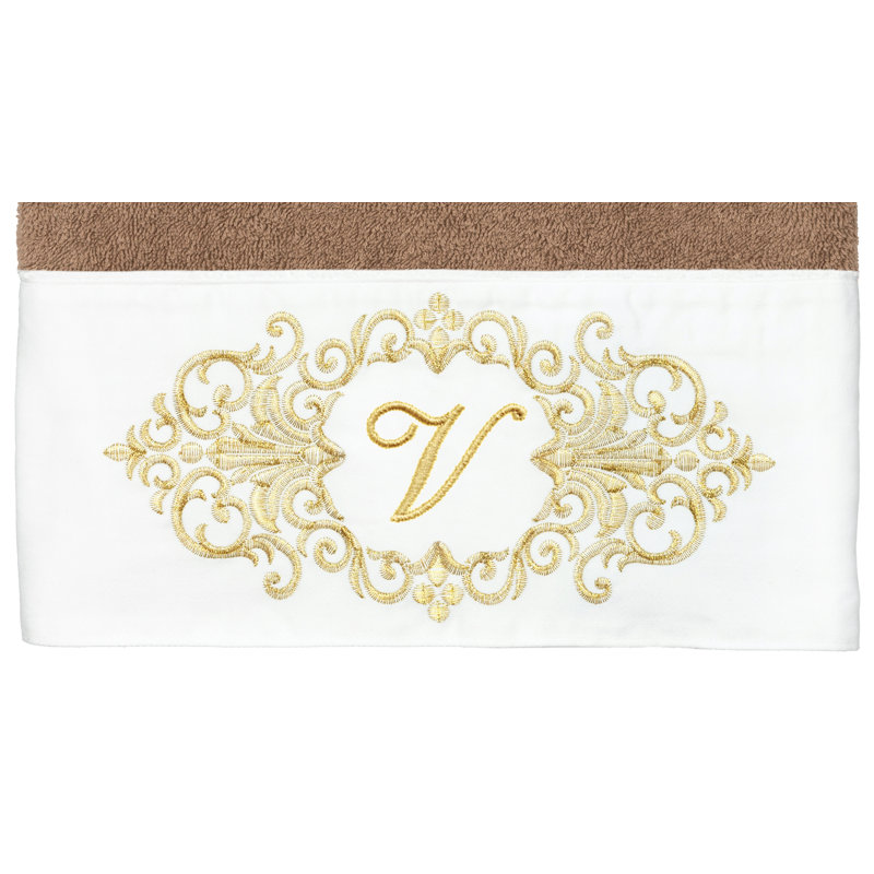 Linum Home Textiles 100% Turkish Cotton MONICA 2PC Embellished Bath Towel Set, V