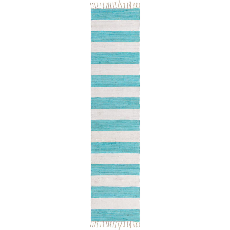 Abitha Cotton Striped Indoor Rug, Runner 2'7" x 12'