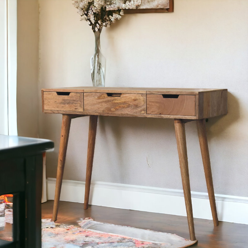 Gustine Dressing Table with Mirror, Brown