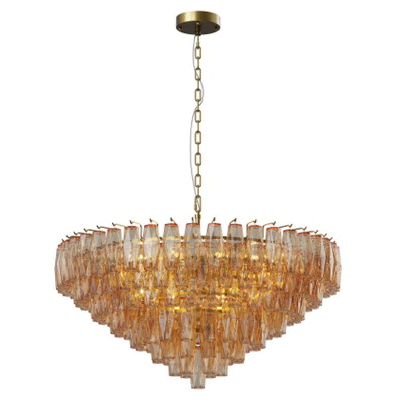 Modern Round Chandelier, Gold