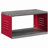 Red Accent Table and Wall Shelf Set