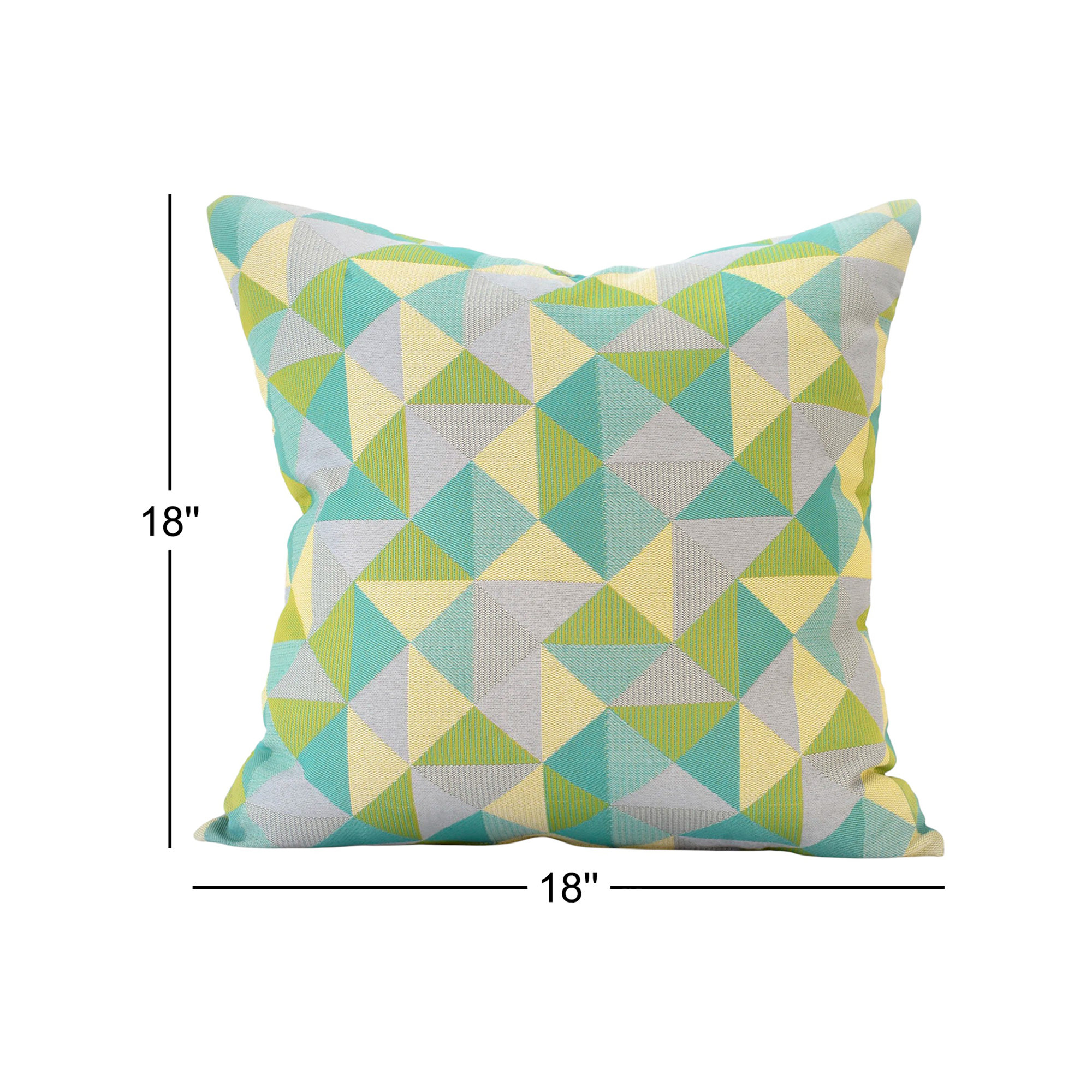Pacifica Geometric Indoor/Outdoor Throw Pillow, Ruskin Lagoon, 18"H x 18"W