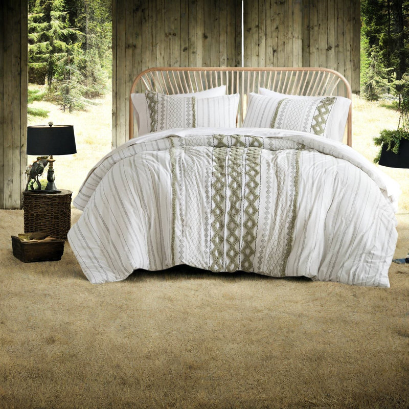 Premium Cotton Bedding Sets Full Queen, Chenille Aztec Style For Home
