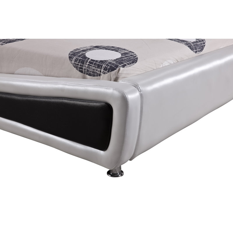 Iden Upholstered Platform Bed, Queen, White