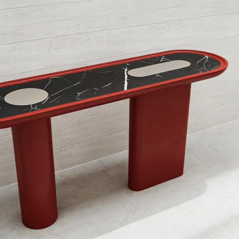 Memphis Style Marble Top Console Table