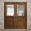 Portes doubles intérieures françaises pleines 84 x 84 pouces Ego 5011 en bois de chêne cognac, cadre à panneaux pleins, portes modernes pour placard et chambre à coucher