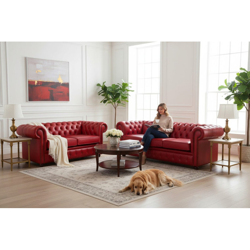 Living Room Sets, Red