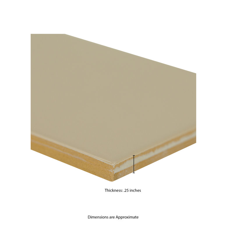 Ryze 4 in. x 16 in. Matte Ceramic Subway Wall Tile, Tawny