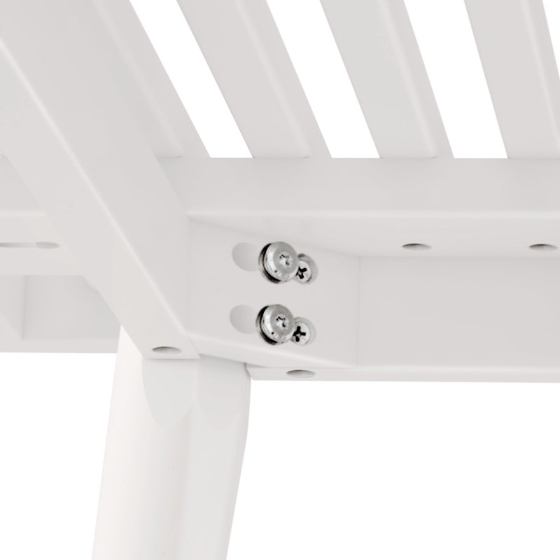 Levitus Wood Bench, White, 17.5" H x 41.25" W x 16.5" D