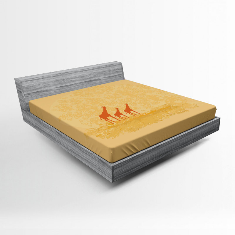 Giraffe Microfiber Fitted Sheet, Queen Fitted Sheet