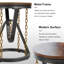 Abraham 12.59" W Rustic Tensegrity Round End Table