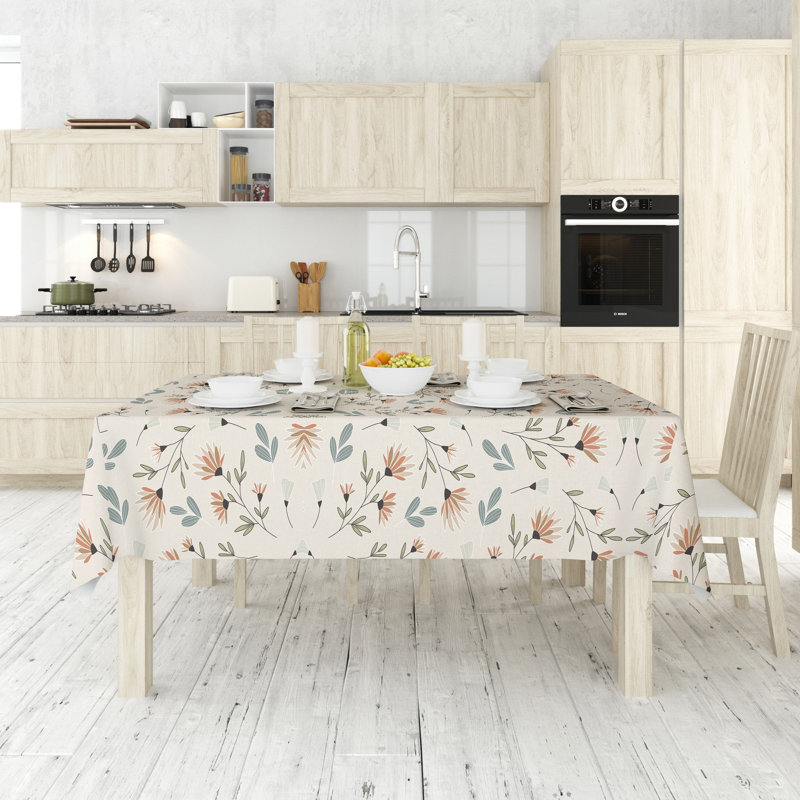 Durable Tablecloth, 50% Cotton / 50% Polyester, 55.1 x 118.1 inches | Machine Washable at 86°F, Tumble Dryer Safe, Ironable | Perfect for Dining Room, Parties & Everyday Use, Elegant Design & Easy Care