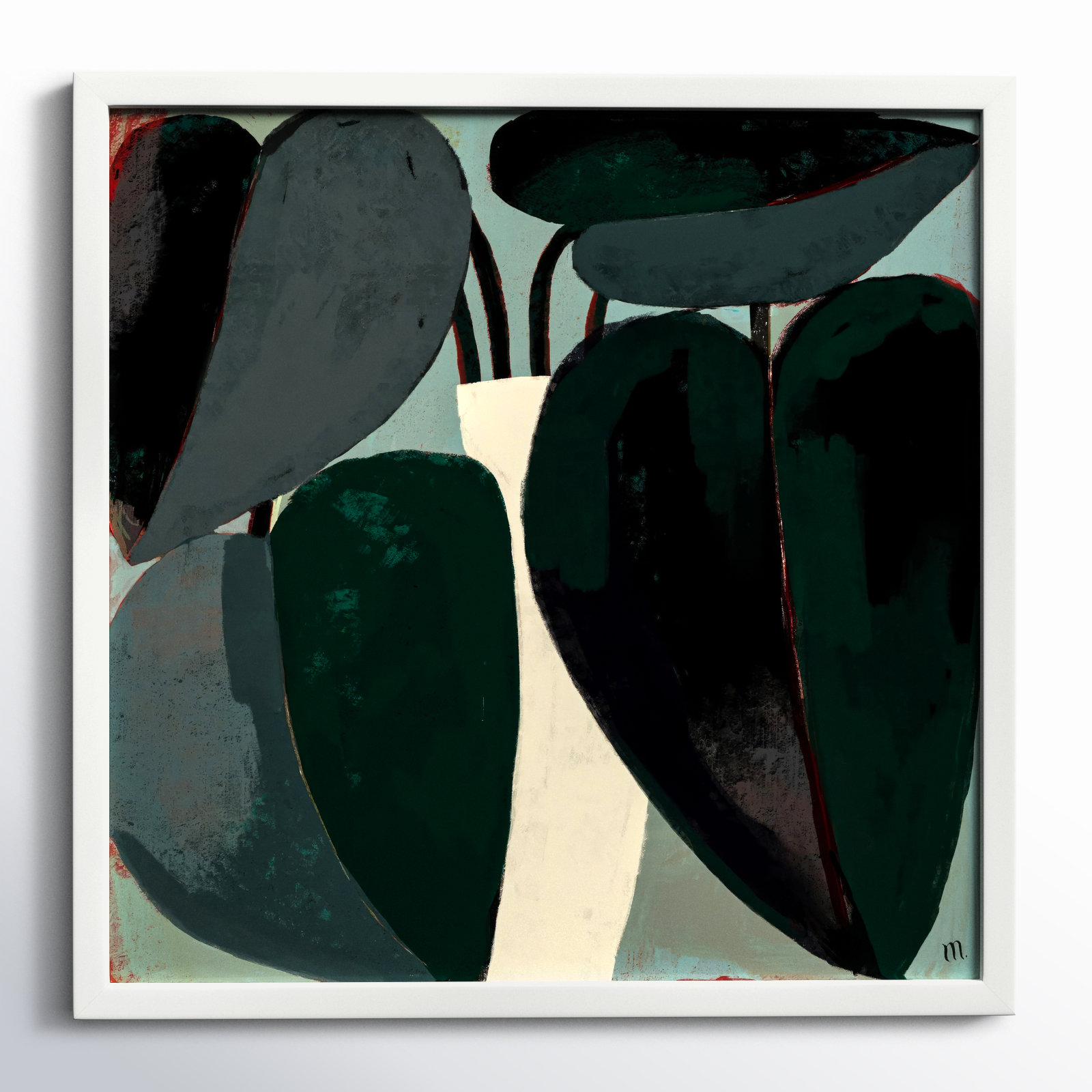 Fall Plant by StudioM, White, 36" H x 36" W x 1.25" D