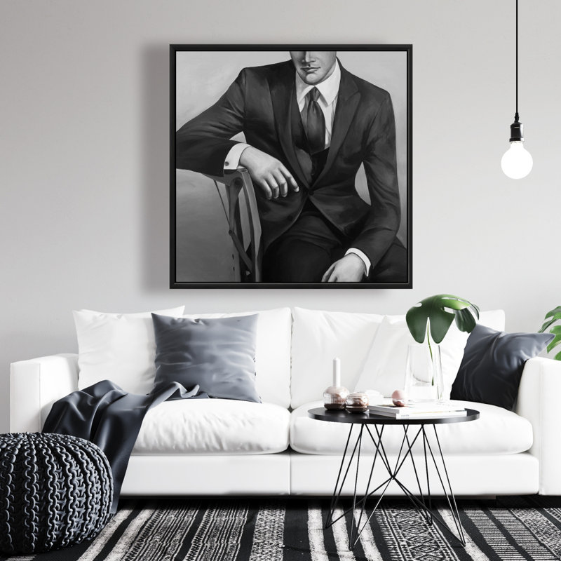 "Homme d'affaires" sur toile, H 36 po x l 36 po