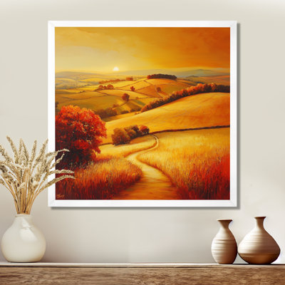 «Countryside Golden Hour Over The Hills III», art mural paysages