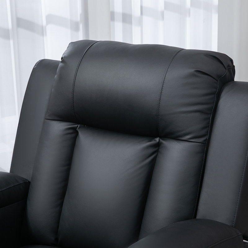 Fauteuil de massage en faux cuir, Similicuir noir