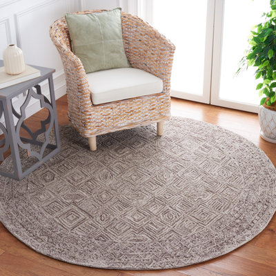 Tapis brun en laine / coton Anaisabel