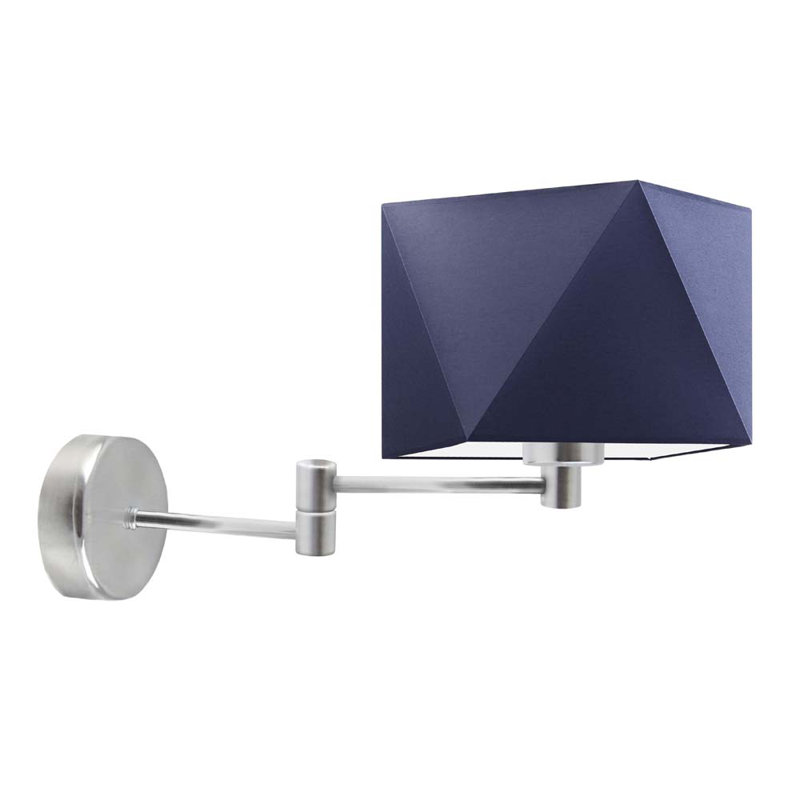 Ayannah Steel Armed Sconce, Brushed Steel, Navy Blue