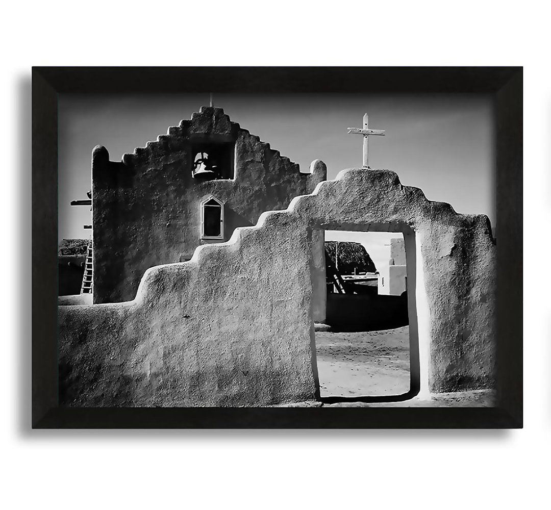 Gerahmtes Leinwandbild Church In Taos Pueblo New Mexico 2 von Ansel Adams