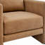 Fauteuil en similicuir brun-1453923546