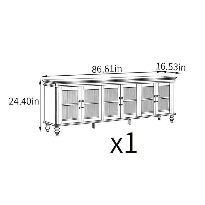 American retro solid wood TV stand