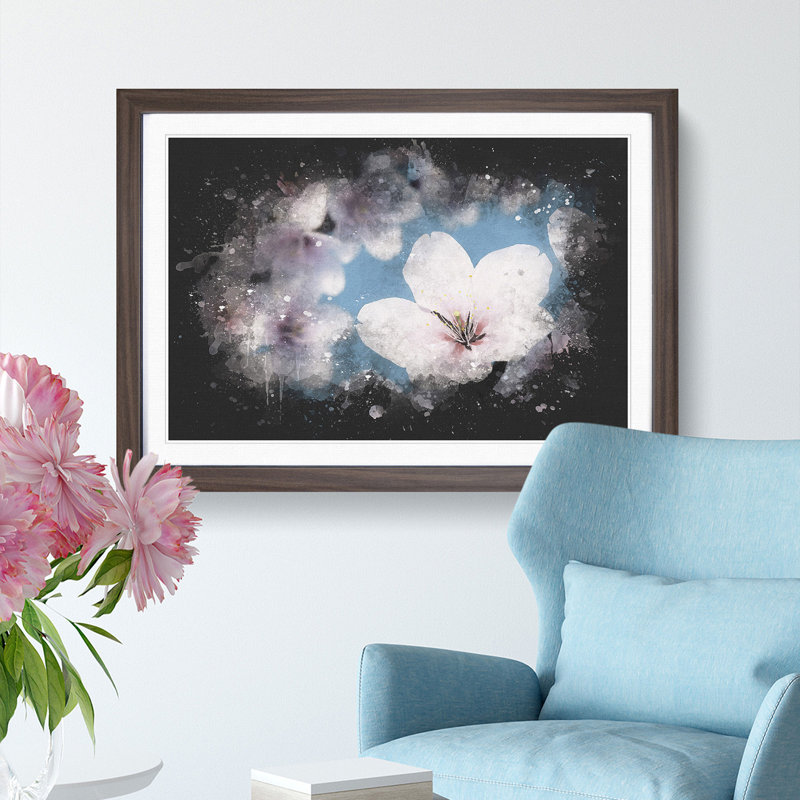 Cherry Blossom Tree in Spring - Framed Print, Walnut Framed, 45cm H x 63cm W x 2cm D