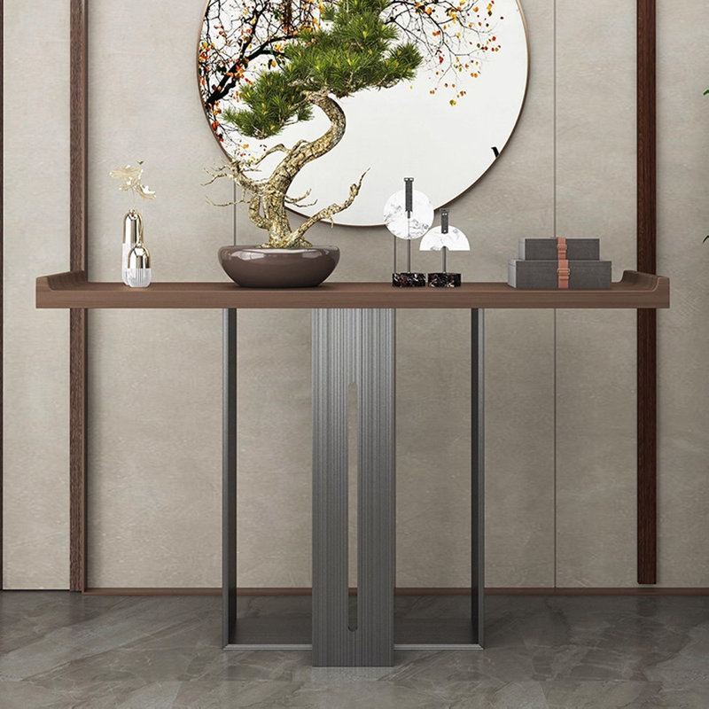 Console de luxe, Bronze, H 33,46 po x l 63 po x P 13,78 po, Noir