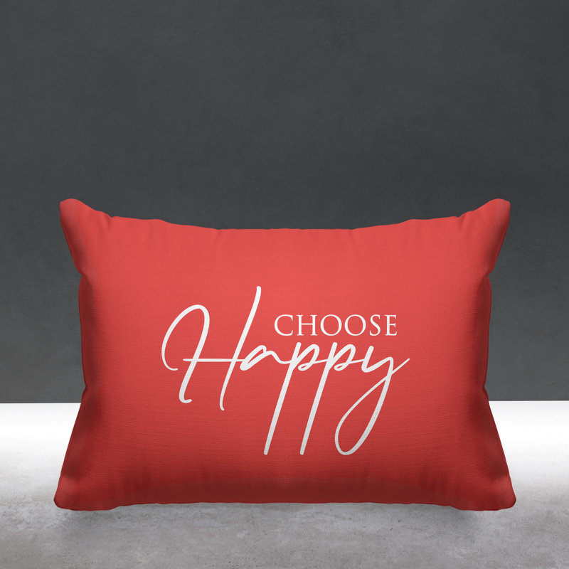 Housse et insert de coussin rectangulaire extérieur Aspire Choisissez Happy, Corail