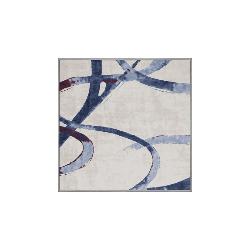 Tapis gris lavable à la machine, Carré 6 pi