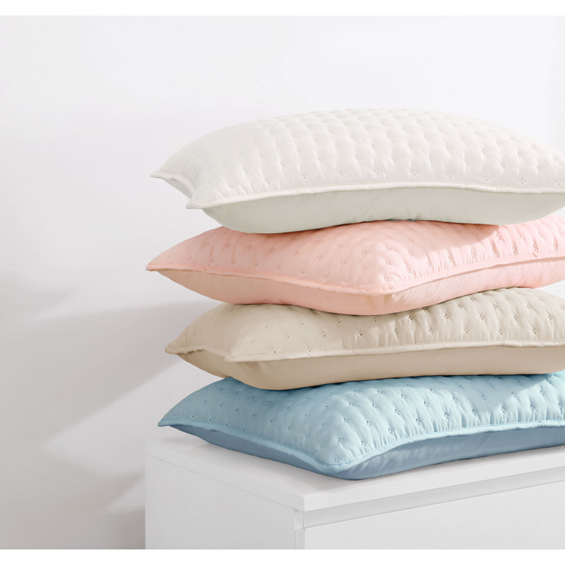 Beige Full Microfiber Bubble Quilt Set with Shams