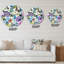 Vibrant Wild Spring Leaves and Wildflowers - horloge murale moderne-60186806