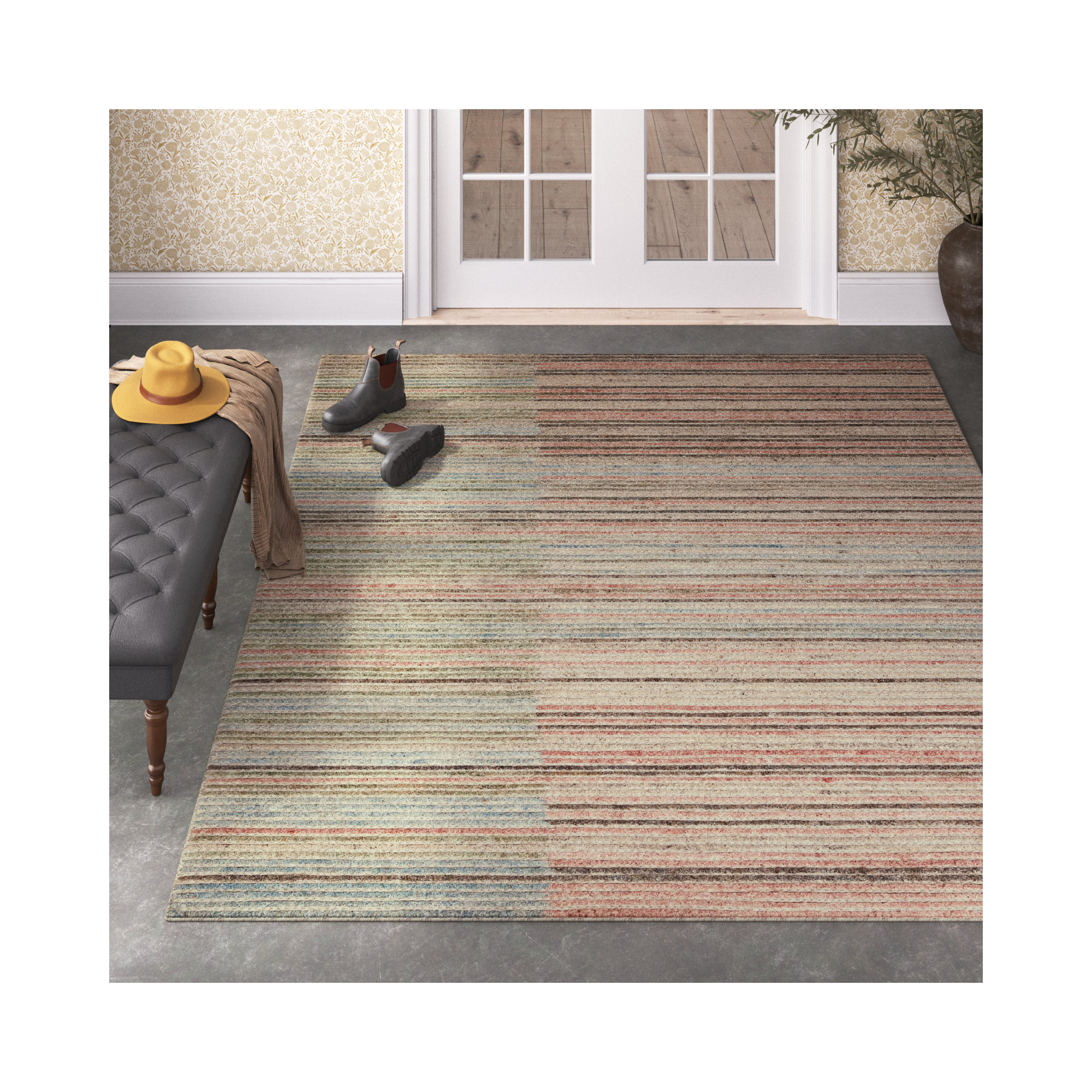 Handmade Wool Rug, Rectangle 7'9" x 9'9"
