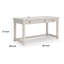 Bureau à domicile Lea, plateau de 60 pouces avec 2 tiroirs, blanc antique